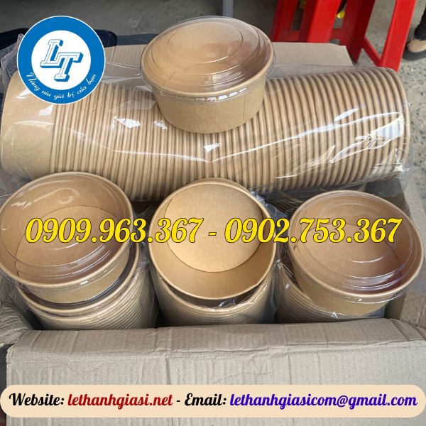 LẤY SỈ TÔ GIẤY 500ML, 1000ML GIÁ RẺ TẠI NHÀ MÁY tô giấy kraft màu nâu