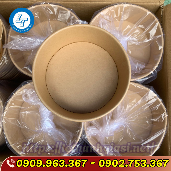 TÔ GIẤY SALAD 750ML GIÁ SỈ THÙNG 500 CÁI tô giấy kraft 750ml