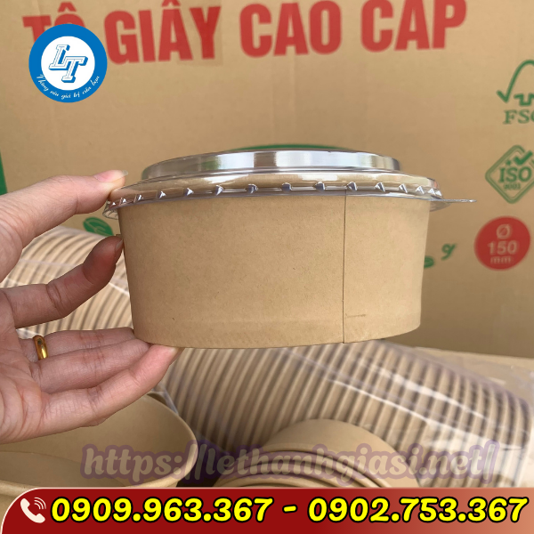 TÔ GIẤY SALAD 750ML GIÁ SỈ THÙNG 500 CÁI tô giấy kraft 750ml