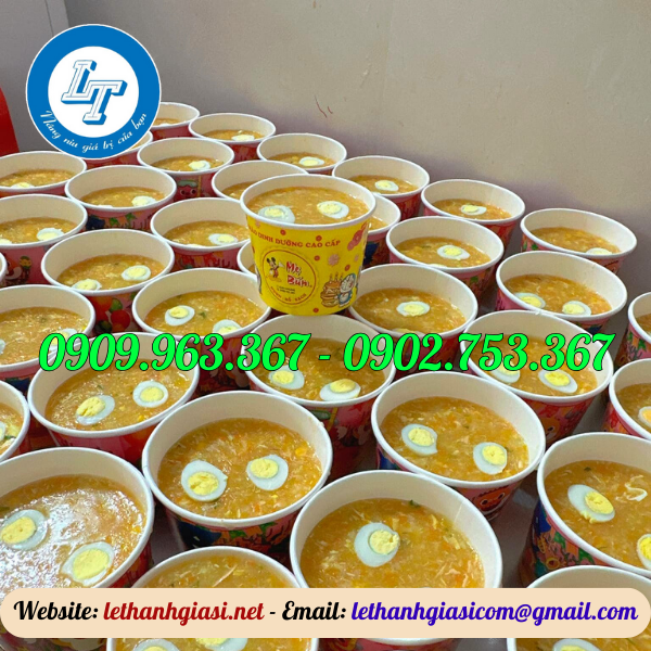 SỈ TÔ GIẤY IN SẴN ĐỰNG CHÁO CHO TRẺ EM GIÁ TỐT tô giấy đựng cháo