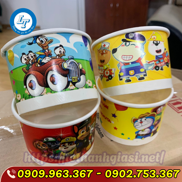 TÔ GIẤY 300ML ĐỰNG CHÈ, KEM GIÁ SỈ RẺ TPHCM TÔ GIẤY IN LOGO