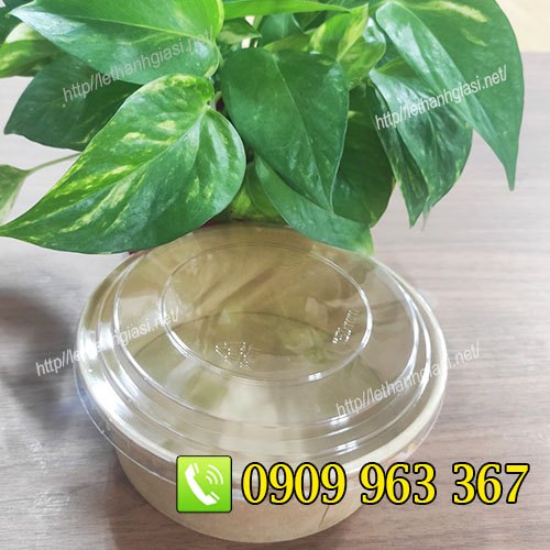 CÔNG TY SẢN XUẤT TÔ GIẤY DÙNG 1 LẦN GIÁ RẺ TPHCM tô giấy kraft 750 nắp nhựa trong PET