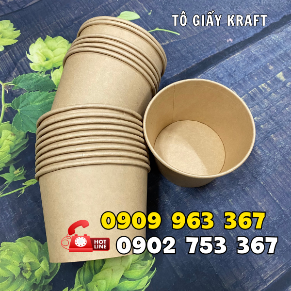 TÔ GIẤY KRAFT CAO ĐỰNG CHÁO, BÚN, PHỞ tô giấy kraft
