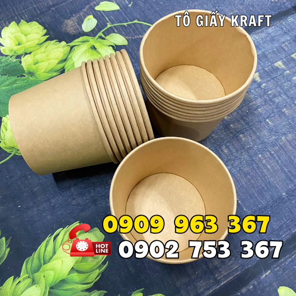 TÔ GIẤY KRAFT CAO ĐỰNG CHÁO, BÚN, PHỞ tô giấy kraft