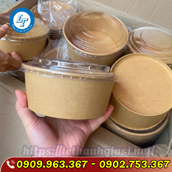 BÁN TÔ GIẤY 500ML, 750ML, 1000ML GIÁ SỈ RẺ, GIAO NGAY tô giấy kraft 750ml