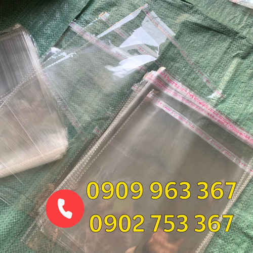 TÚI DÁN MIỆNG ĐỰNG QUẦN ÁO GIÁ RẺ CHO XƯỞNG MAY túi opp dán miệng