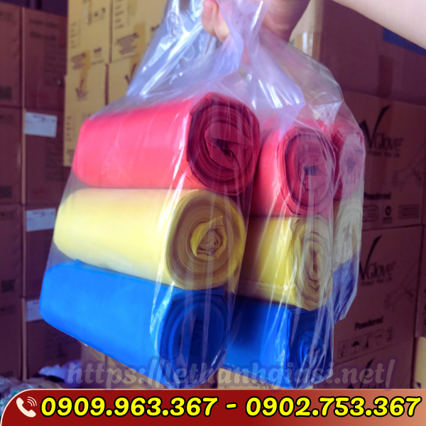 TÚI RÁC CUỘN 3 MÀU ĐỦ SIZE GIÁ SỈ TẠI XƯỞNG túi rác cuộn 3 màu
