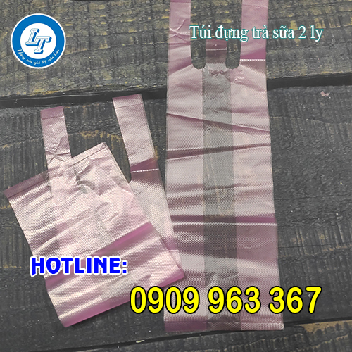 NƠI BỎ SỈ TÚI ĐỰNG TRÀ SỮA 1 LY, 2 LY, 1 NGĂN, 2 NGĂN túi đựng trà sữa 2 ly màu hồng