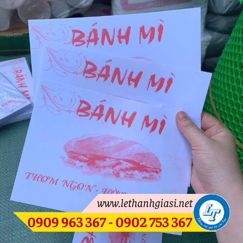 Bỏ sỉ giấy gói, giấy kẹp bánh mì in sẵn giấy kẹp bánh mì