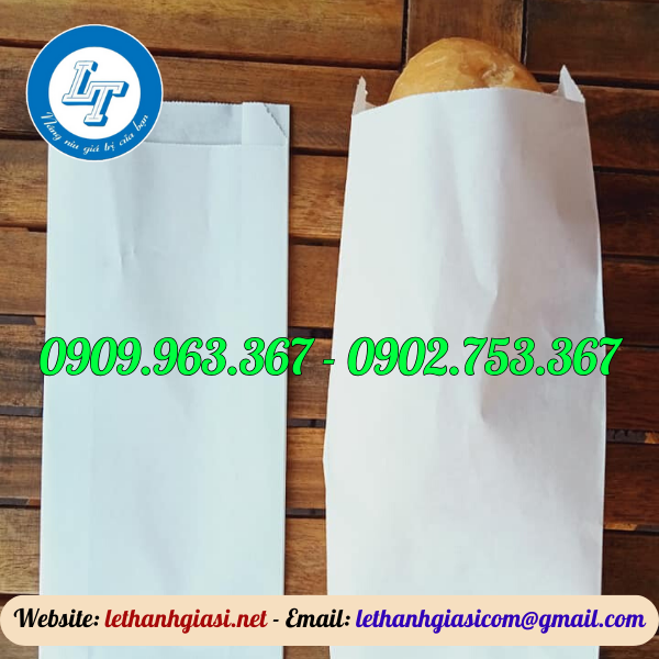 NƠI BÁN SỈ TÚI GIẤY ĐỰNG BÁNH MÌ GIÁ PHẢI CHĂNG túi giấy bánh mì trắng trơn