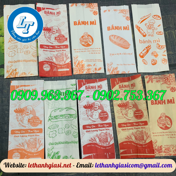 NƠI BÁN SỈ TÚI GIẤY ĐỰNG BÁNH MÌ GIÁ PHẢI CHĂNG túi giấy bánh mì in sẵn