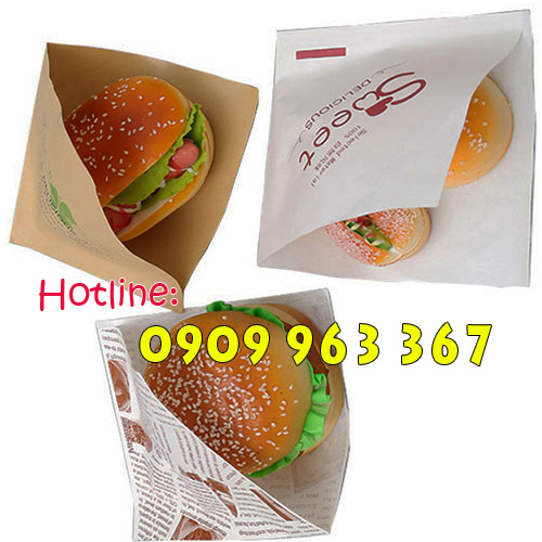 ĐẠI LÝ CUNG CẤP GIÁ RẺ TÚI GIẤY GÓI BÁNH MÌ AN TOÀN túi giấy đựng bánh hamburger