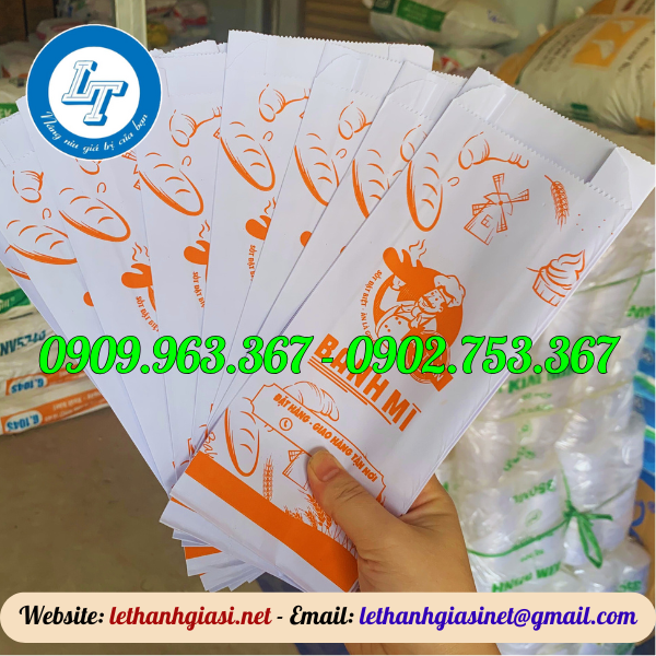 TÚI GIẤY ĐỰNG BÁNH MÌ IN SĂN túi giấy đựng bánh mì