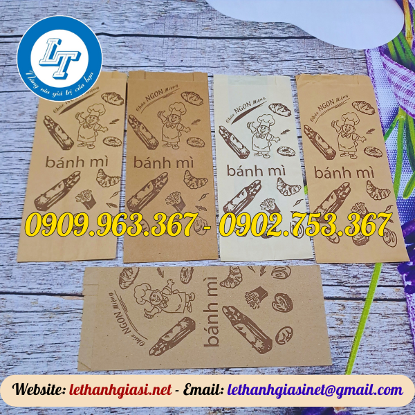 TÚI GIẤY ĐỰNG BÁNH MÌ IN SĂN túi giấy đựng bánh mì
