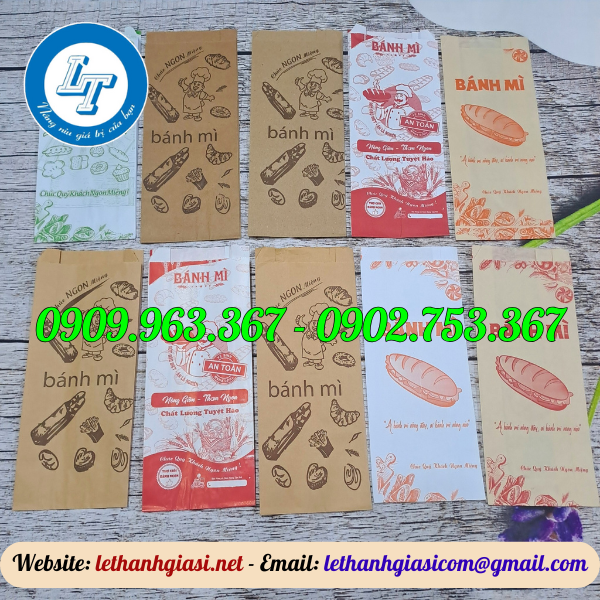 TÚI GIẤY ĐỰNG BÁNH MÌ IN SĂN túi giấy đựng bánh mì