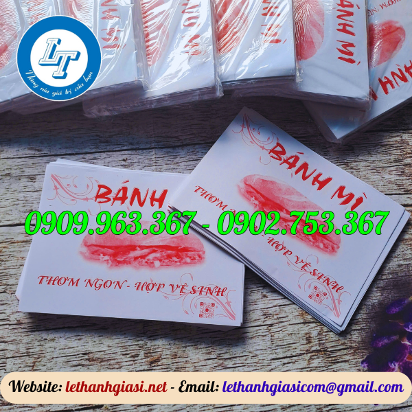 TÚI GIẤY ĐỰNG BÁNH MÌ IN SĂN giấy kẹp bánh mì