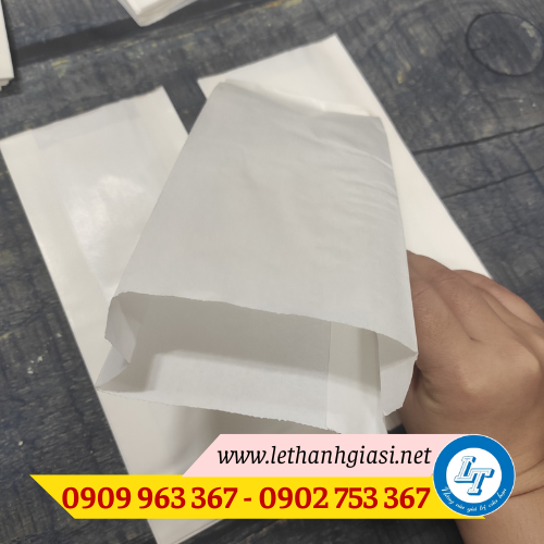 Bỏ sỉ giấy gói, giấy kẹp bánh mì in sẵn túi giấy đựng bánh mi thịt màu trắng