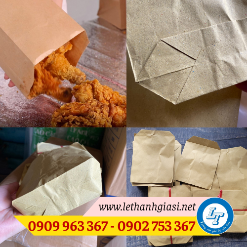 Cung cấp túi giấy đựng gà rán, khoai tây chiên giá sỉ túi giấy đựng gà rán