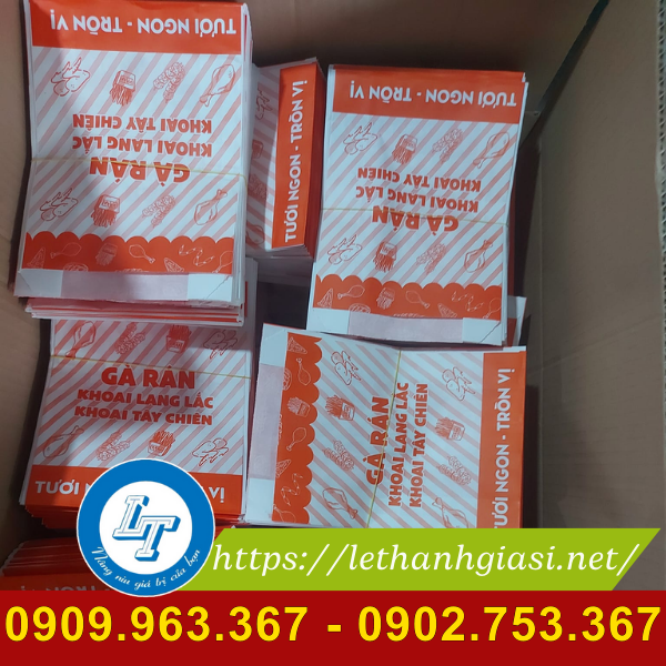 In túi giấy đựng gà rán giá nhanh, giá rẻ, đẹp cho cửa hàng túi giấy gà rán