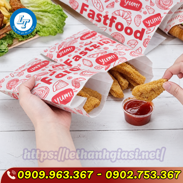 TÚI GIẤY GÀ RÁN IN SẴN GIÁ SỈ THÙNG 5000 CÁI TÚI GIẤY GÀ RÁN IN SẴN GIÁ SỈ THÙNG 5000 CÁI