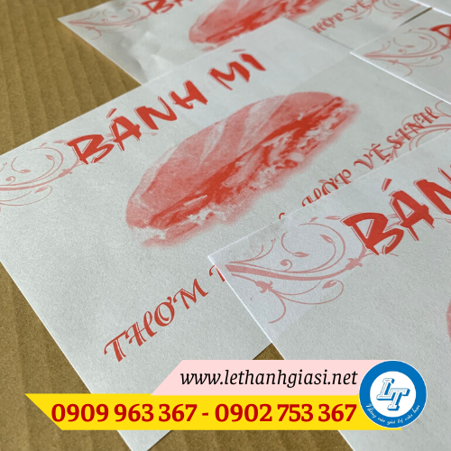 Bỏ sỉ giấy gói, giấy kẹp bánh mì in sẵn giấy bao bánh mì