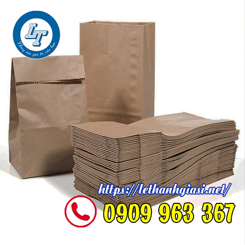 MUA TÚI GIẤY ĐỰNG THỰC PHẨM GIÁ RẺ Ở ĐÂU TPHCM túi giấy kraft màu nâu không quai