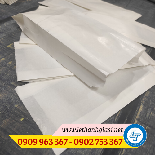 Bỏ sỉ giấy gói, giấy kẹp bánh mì in sẵn túi giấy đựng bánh mì màu trắng