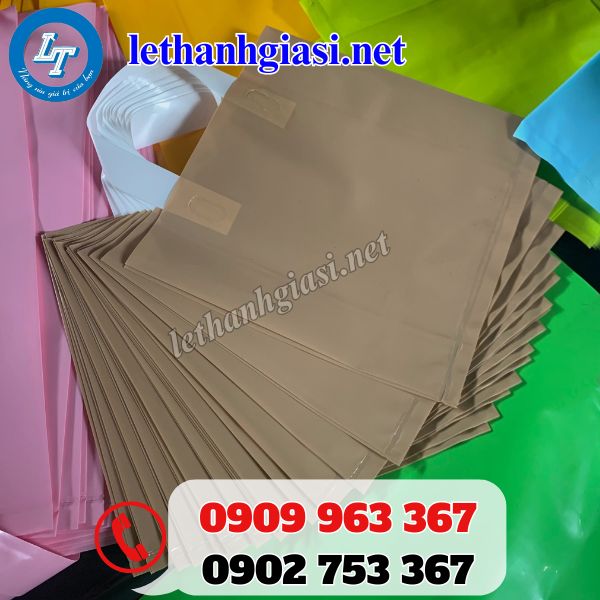 túi nilon pe ép quai màu nâu giá sỉ túi nilon pe ép quai màu nâu giá sỉ