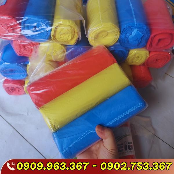 TÚI RÁC CUỘN 3 MÀU ĐỦ SIZE GIÁ SỈ TẠI XƯỞNG túi rác cuộn 3 màu
