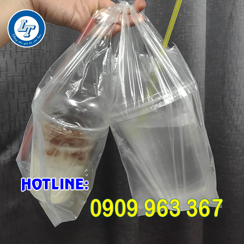 NƠI BỎ SỈ TÚI ĐỰNG TRÀ SỮA 1 LY, 2 LY, 1 NGĂN, 2 NGĂN túi xốp đựng 1 ly nước mía