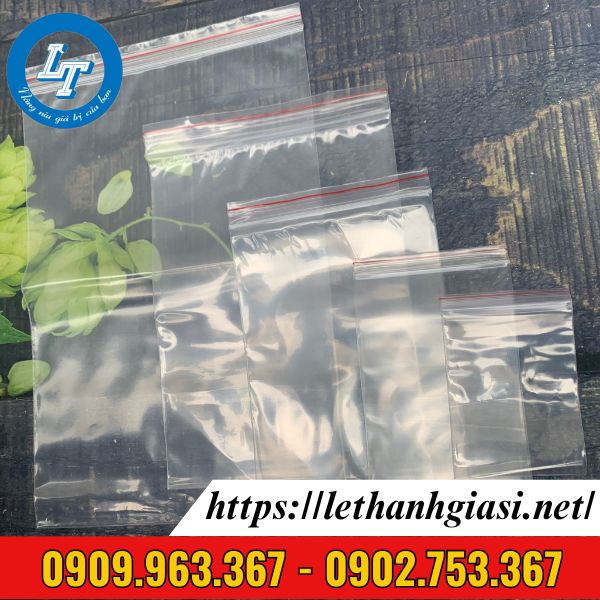 túi zip chỉ đỏ trong suốt giá sỉ rẻ tận gốc