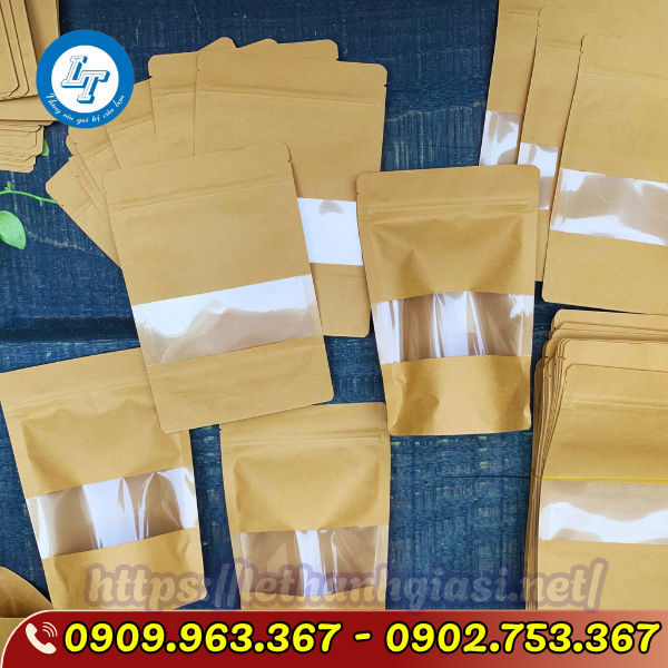 TÚI ZIP GIẤY ĐỰNG THỰC PHẨM GIÁ SỈ túi zip giấy cửa sổ