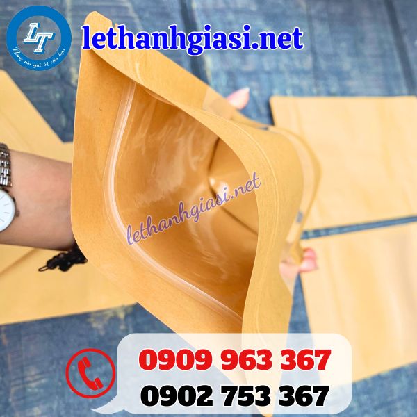 túi zip giấy có cửa số vuông giá sỉ tận gốc