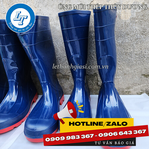 ủng nhựa mũi thép giá sỉ xanh đen đế đỏ 4 ủng nhựa mũi thép giá sỉ xanh đen đế đỏ 4