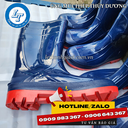 ủng nhựa mũi thép giá sỉ xanh đen đế đỏ 1 ủng nhựa mũi thép giá sỉ xanh đen đế đỏ 1