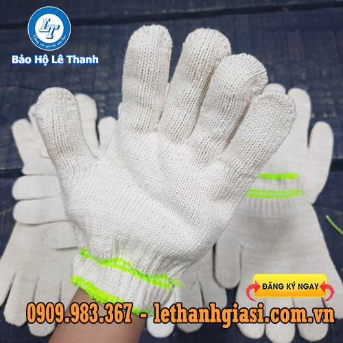 bao tay len kem trắng thiết kế dạng xỏ ngón bt kem trắng