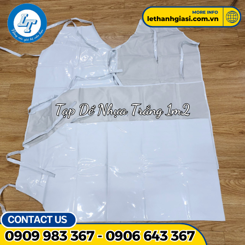 Tạp dề nhựa trắng đục 1m2 3 Tạp dề nhựa trắng đục 1m2 3
