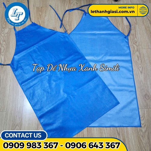 Tạp dề nhựa xanh simili 1 Tạp dề nhựa xanh simili 1