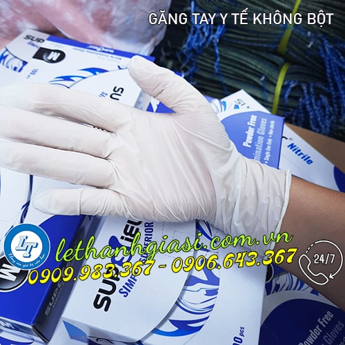 Xưởng bán sỉ GĂNG TAY Y TẾ KHÔNG BỘT màu trắng Xưởng bán sỉ GĂNG TAY Y TẾ KHÔNG BỘT màu trắng