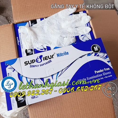Xưởng bán sỉ GĂNG TAY Y TẾ KHÔNG BỘT màu trắng Xưởng bán sỉ GĂNG TAY Y TẾ KHÔNG BỘT màu trắng