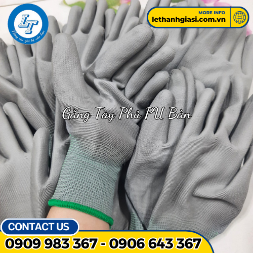 găng tay thun phủ pu lòng bàn tay găng tay thun phủ pu lòng bàn tay