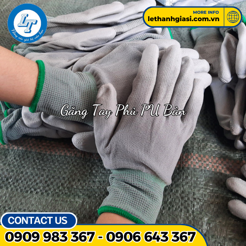 găng tay thun phủ pu lòng bàn tay 2 găng tay thun phủ pu lòng bàn tay 2