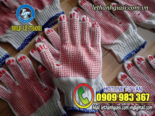 Sản xuất găng tay len phủ hạt nhựa đủ size, giá rẻ TPHCM GĂNG TAY LEN PHỦ HẠT NHỰA MÀU ĐỎ