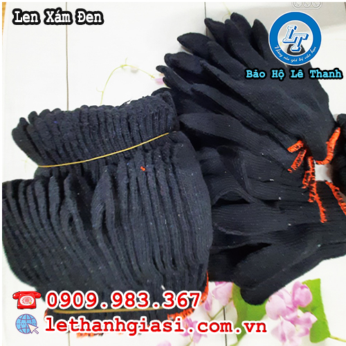 len xám đen - bao tay an toàn cho người lao động xám đen