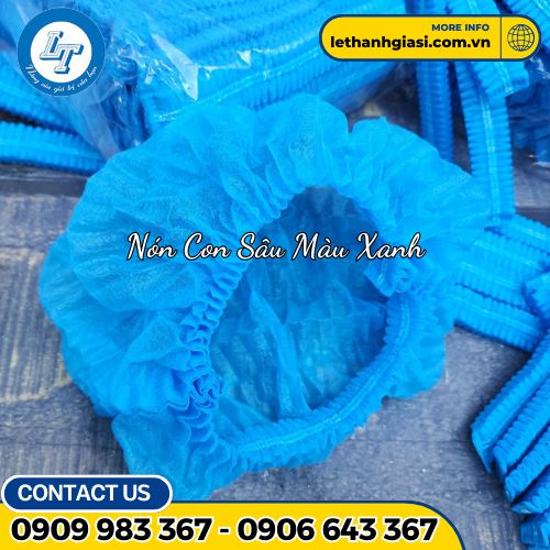 Nón con sâu màu xanh 2 Nón con sâu màu xanh 2