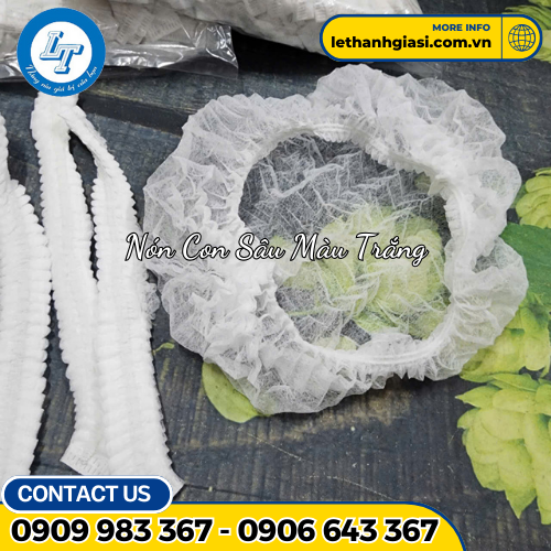 Nón con sâu màu trắng 4 Nón con sâu màu trắng 4