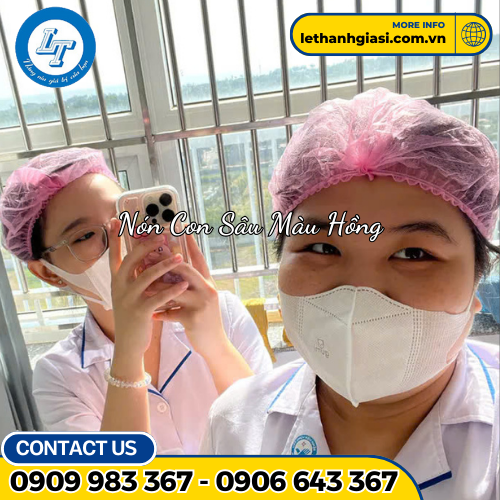 Nón con sâu màu hồng 1 Nón con sâu màu hồng 1