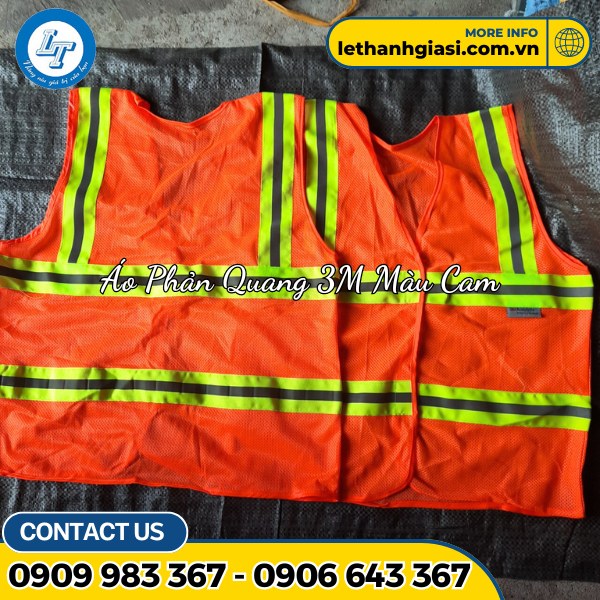 Áo phản quang 3M màu cam Áo phản quang 3M màu cam