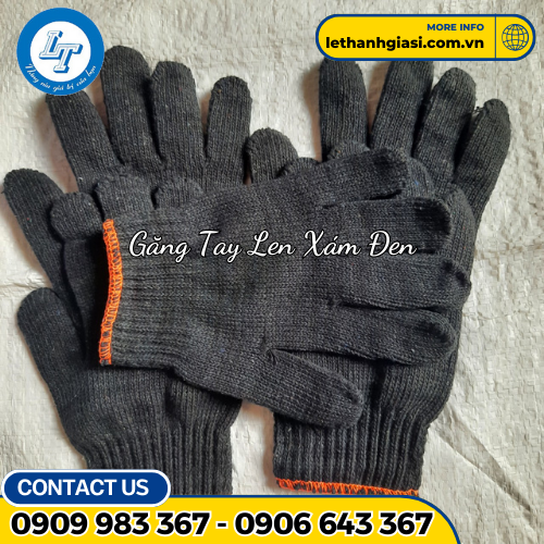 găng tay len xám đen 2 găng tay len xám đen 2