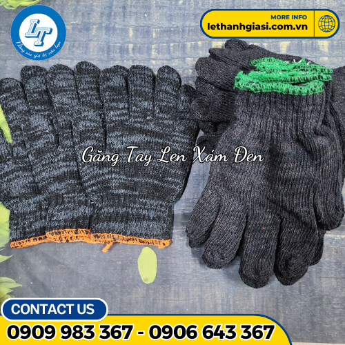 găng tay len xám đen găng tay len xám đen